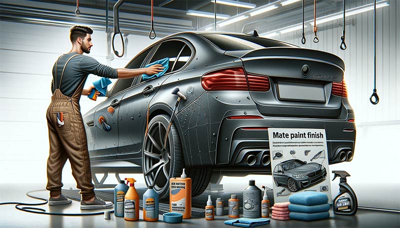 Mattlack Reinigen am Auto