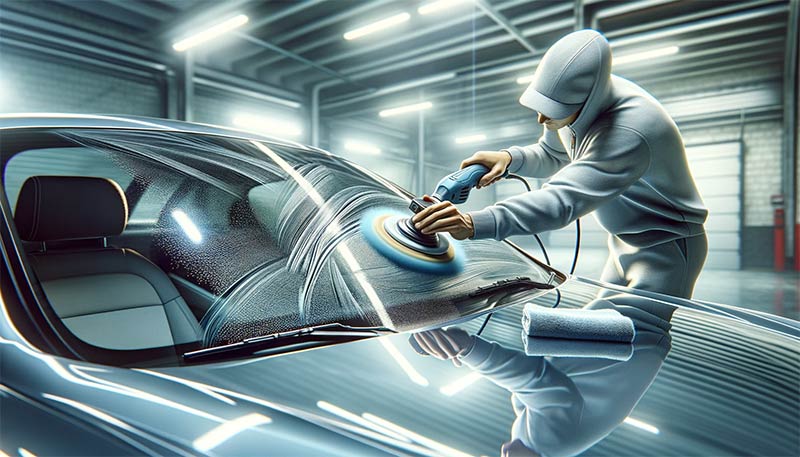 Autoscheibe Polieren und Reinigen